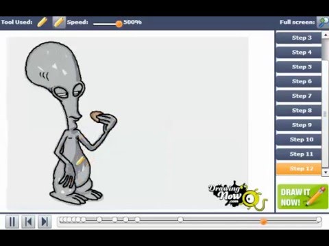 How to Draw Roger the Alien from American Dad